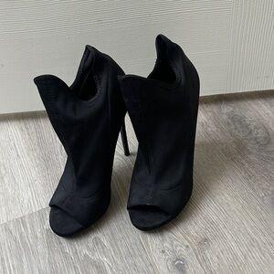 Steve Madden Black Peep-Toe Stiletto Booties